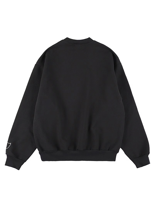 HTC Sweat Shirt #Laap Flower Stone Crew  - Black