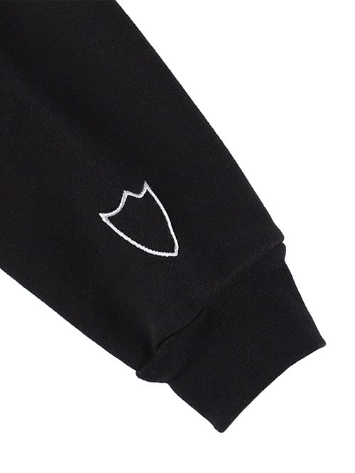 HTC Sweat Shirt #Laap Flower Stone Crew  - Black