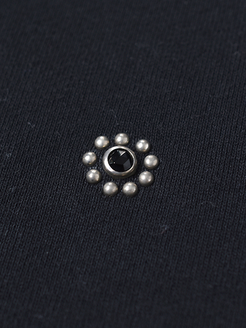 HTC Sweat Shirt #Laap Flower Stone Crew  - Black