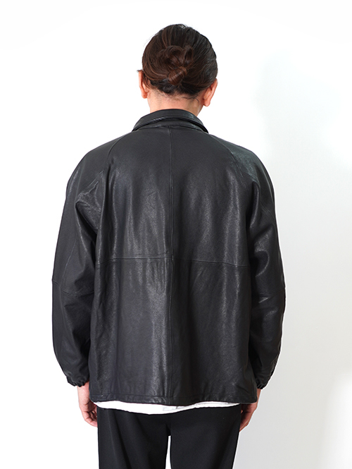 SALUTE HELM シープセミベジタブルレザーコーチジャケット-Black