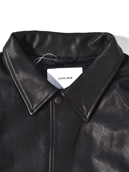 SALUTE HELM シープセミベジタブルレザーコーチジャケット-Black