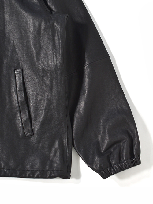 SALUTE HELM シープセミベジタブルレザーコーチジャケット-Black