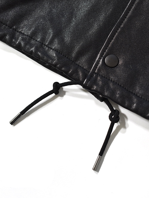 SALUTE HELM シープセミベジタブルレザーコーチジャケット-Black