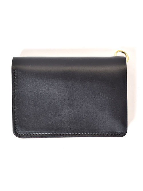 CROSSED ARROWS 　クロムレザー　スタッズ　チェーン穴付きトラッカーウォレット-　Black/Gold/Turquoise