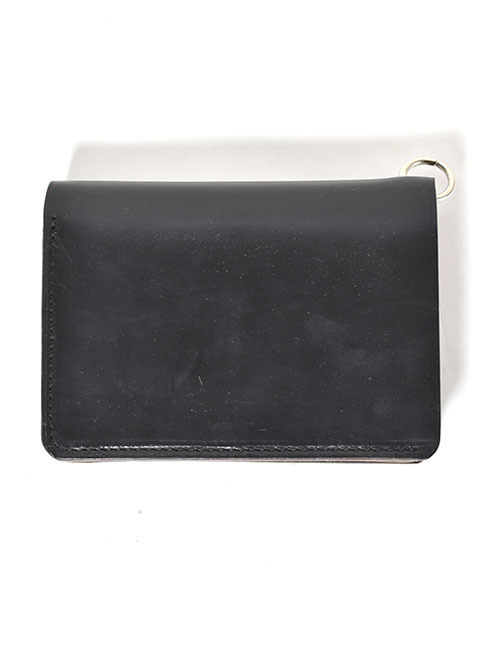 CROSSED ARROWS 　クロムレザー　スタッズ　チェーン穴付きトラッカーウォレット-　Black/Silver/Turquoise