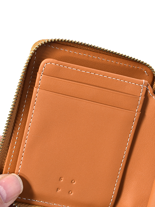 SOPO ROUND ZIP PURSE - Camel