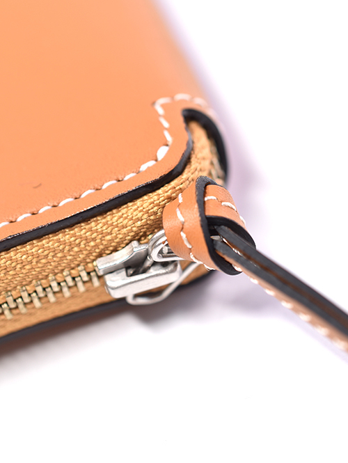 SOPO ROUND ZIP PURSE - Camel