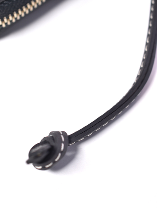 SOPO ROUND ZIP PURSE - Black