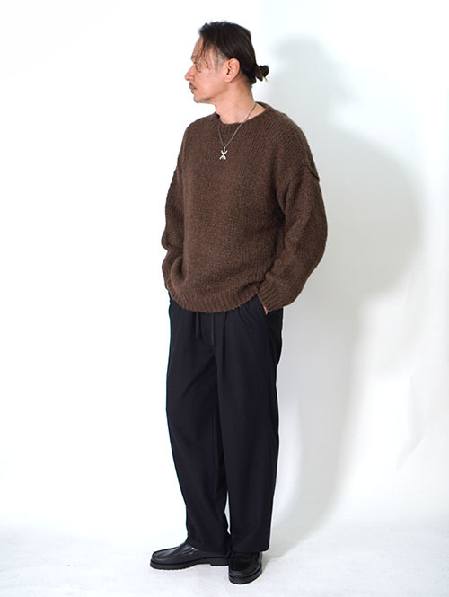 LA MOND   CASHMERE TOUCH STANDARD WIDE PANT - Black