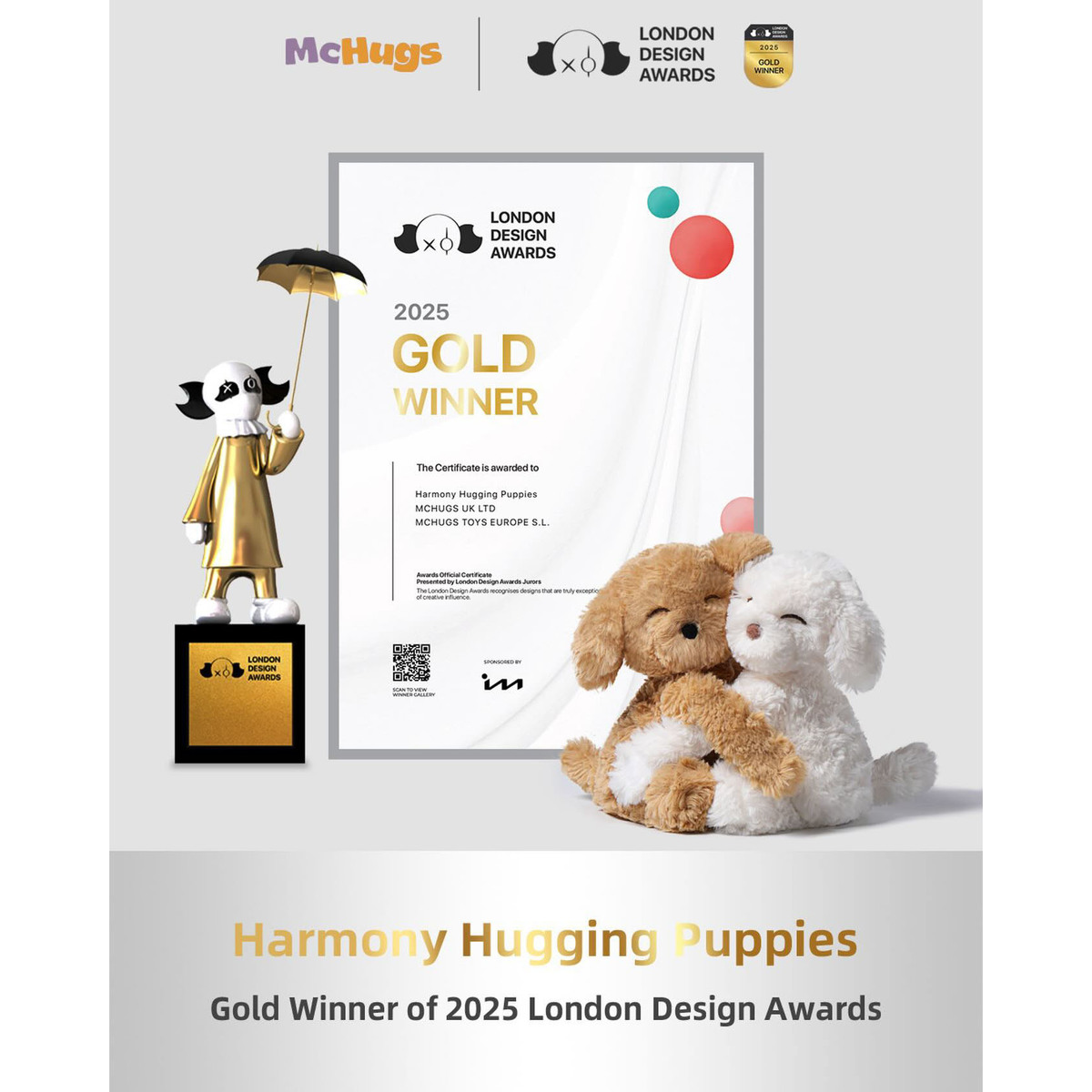 Mchugs Snuggle Dog Charm　（マックハグス）チャーム　スナグルドッグ　ハグしている犬　