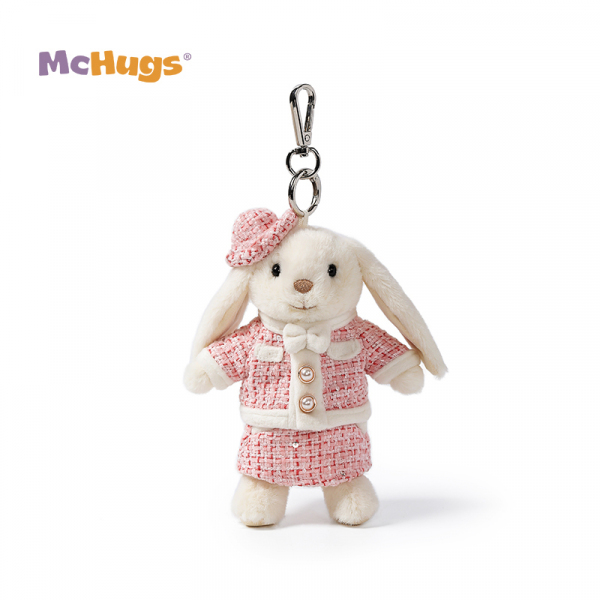 Mchugs Pink Twinset Smiling Leveret Charm（マックハグス）ピンクツインセットスマイリンラヴレットチャーム　チャーム　うさぎ　ピンク　服を着たウサギのチャーム　