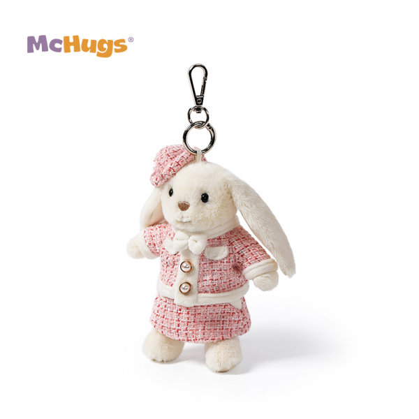 Mchugs Pink Twinset Smiling Leveret Charm（マックハグス）ピンクツインセットスマイリンラヴレットチャーム　チャーム　うさぎ　ピンク　服を着たウサギのチャーム　
