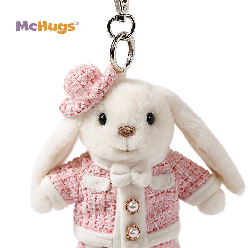 Mchugs Pink Twinset Smiling Leveret Charm（マックハグス）ピンクツインセットスマイリンラヴレットチャーム　チャーム　うさぎ　ピンク　服を着たウサギのチャーム　
