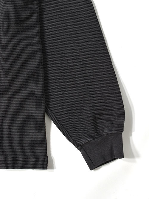 LOS ANGELES APPAREL  Long Sleeve Heavy Thermal Crew Neck - Vintage Black