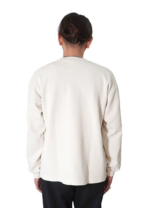 LOS ANGELES APPAREL  Long Sleeve Heavy Thermal Crew Neck - Cream
