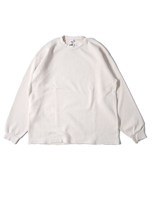 LOS ANGELES APPAREL  Long Sleeve Heavy Thermal Crew Neck - Cream