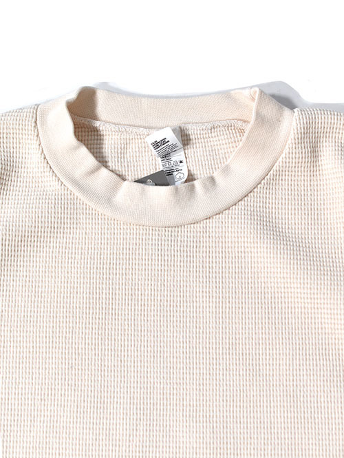 LOS ANGELES APPAREL  Long Sleeve Heavy Thermal Crew Neck - Cream