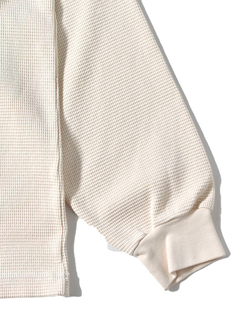 LOS ANGELES APPAREL  Long Sleeve Heavy Thermal Crew Neck - Cream