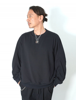 LA MOND  STICH WORK LIGHT SWEAT - Black