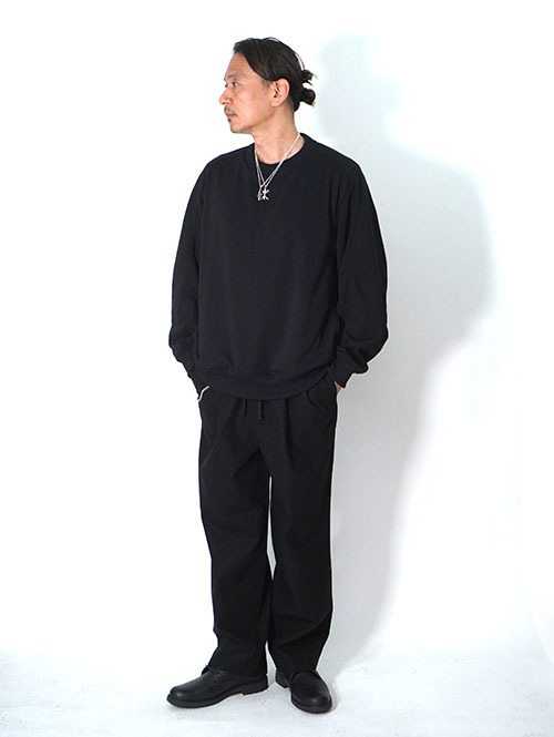 LA MOND  STICH WORK LIGHT SWEAT - Black