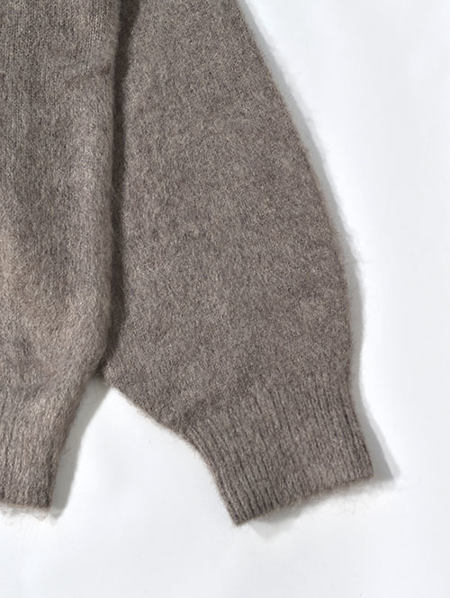 REMI RELIEF モヘアニットカーデ　スカジャン柄  - Greige