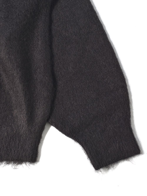 REMI RELIEF モヘアニットカーデ　スカジャン柄 - Charcorl