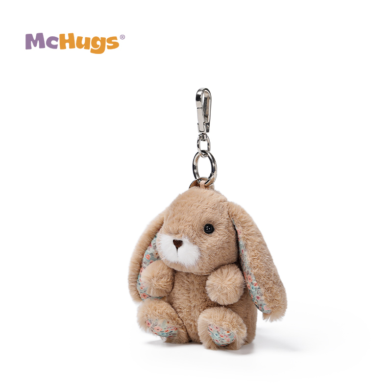 Mchugs Floral Brown Lop Rabbit Bag Charm（マックハグス）フローラルブラウンロップラビットチャーム　うさぎ　花柄　ブラウン　チャーム　