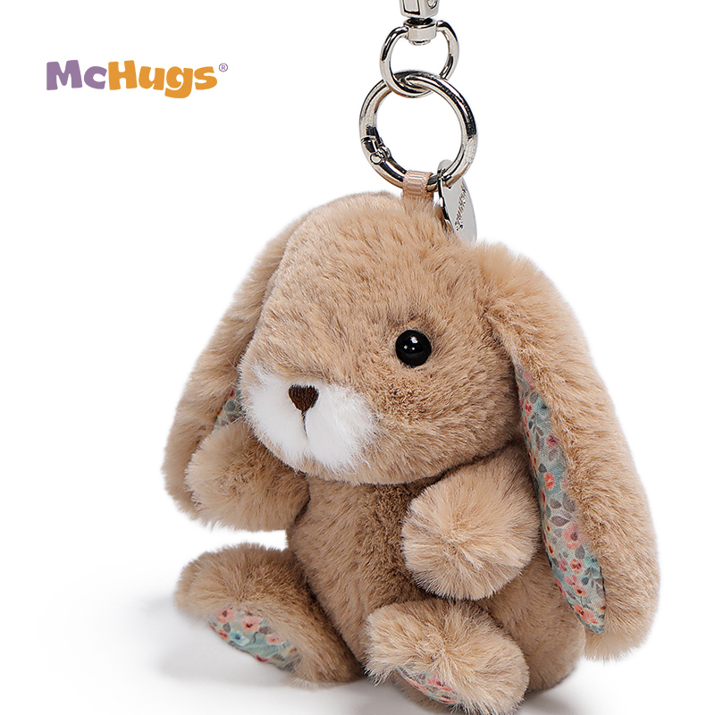 Mchugs Floral Brown Lop Rabbit Bag Charm（マックハグス）フローラルブラウンロップラビットチャーム　うさぎ　花柄　ブラウン　チャーム　