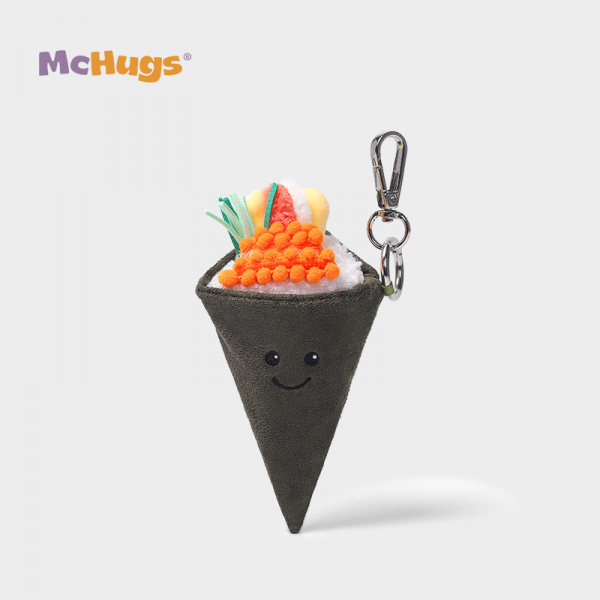 Mchugs Crab Stick Hand-rolled Sushi Bag Charm（マックハグス）すし　クラブスティックハンドロールスシバッグチャーム　手巻き寿司　カニカマ　チャーム　　寿司