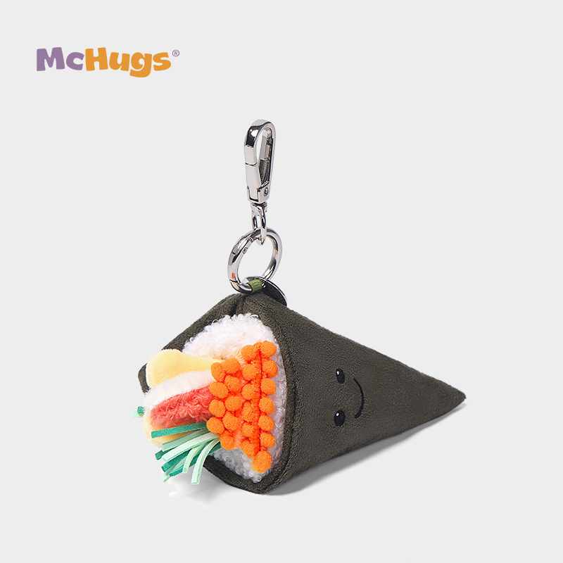Mchugs Crab Stick Hand-rolled Sushi Bag Charm（マックハグス）すし　クラブスティックハンドロールスシバッグチャーム　手巻き寿司　カニカマ　チャーム　　寿司