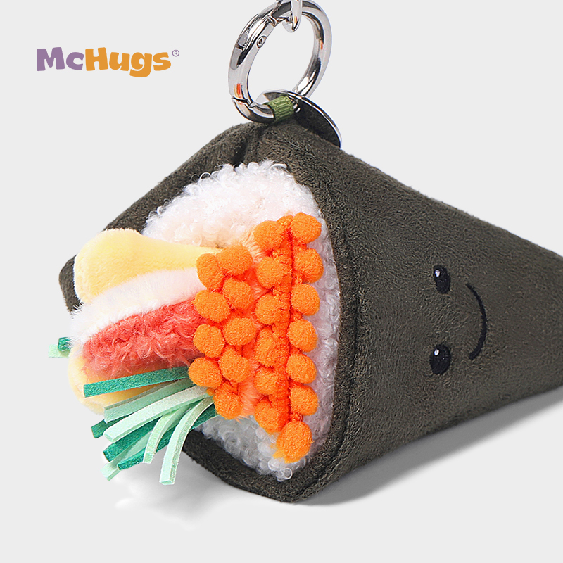 Mchugs Crab Stick Hand-rolled Sushi Bag Charm（マックハグス）すし　クラブスティックハンドロールスシバッグチャーム　手巻き寿司　カニカマ　チャーム　　寿司