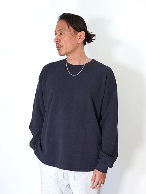 LOS ANGELES APPAREL Long Sleeve Heavy Thermal Crew Neck - Dolphin Blue