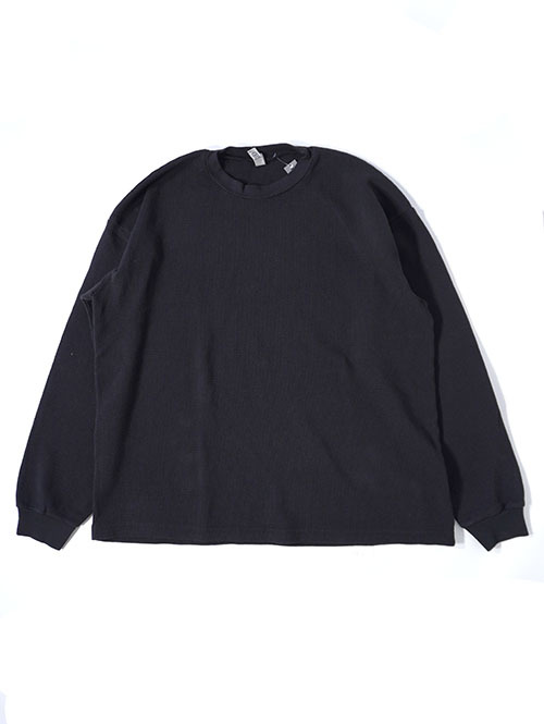 LOS ANGELES APPAREL Long Sleeve Heavy Thermal Crew Neck - Black