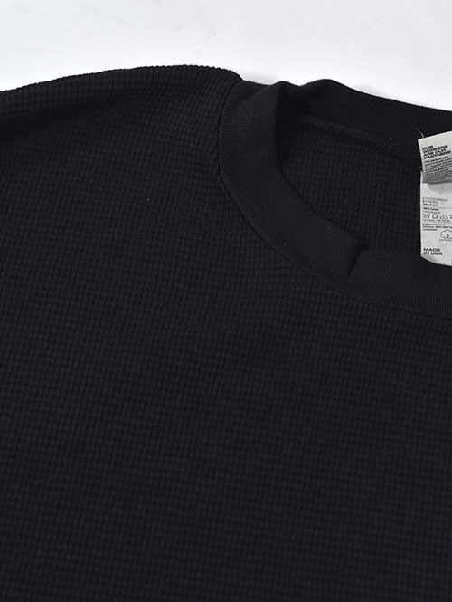 LOS ANGELES APPAREL Long Sleeve Heavy Thermal Crew Neck - Black