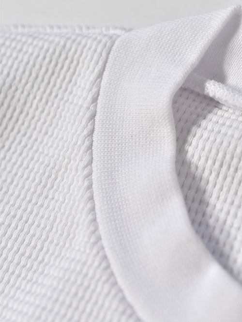 LOS ANGELES APPAREL Long Sleeve Heavy Thermal Crew Neck - White