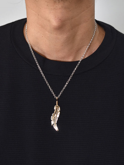 Navajo JOE MACE  ツインフェザーペンダントトップ 14K