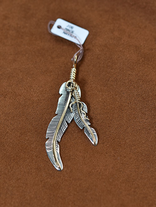Navajo JOE MACE  ツインフェザーペンダントトップ 14K