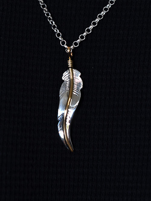 Navajo ANNE VALENCIA  フェザーペンダントトップ14K