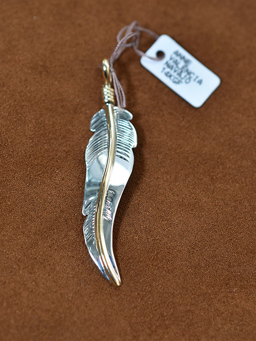 Navajo ANNE VALENCIA  フェザーペンダントトップ14K