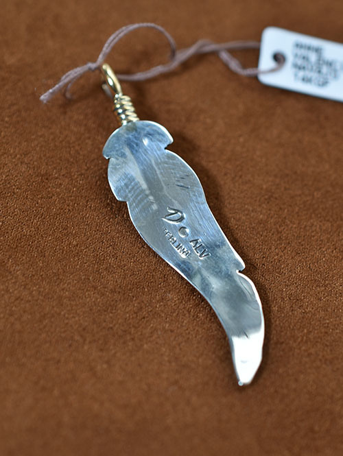 Navajo ANNE VALENCIA  フェザーペンダントトップ14K