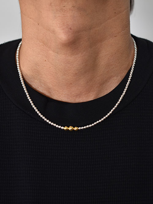 Navajo John THERESA BELONE SilverBeaded 14k Necklace