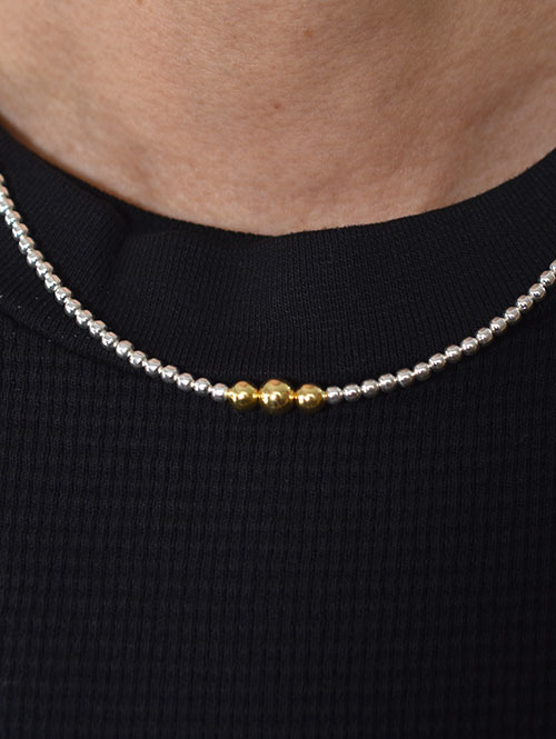 Navajo John THERESA BELONE SilverBeaded 14k Necklace