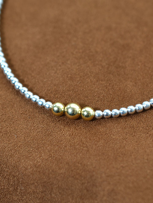 Navajo John THERESA BELONE SilverBeaded 14k Necklace