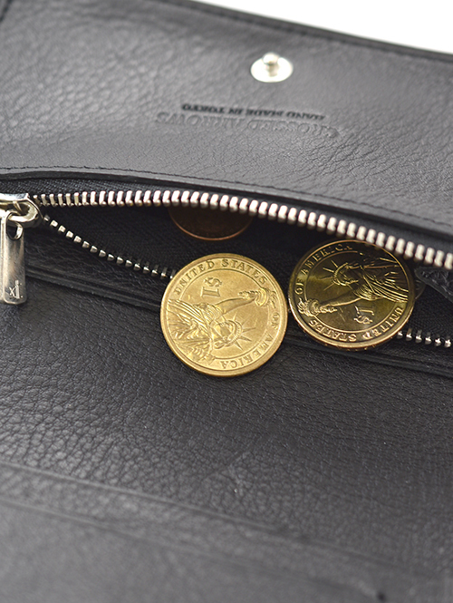 CROSSED ARROWS アリゾナレザー　インディアンコンチョタイプ　 チェーン穴付きトラッカーウォレット 　（BLACK)