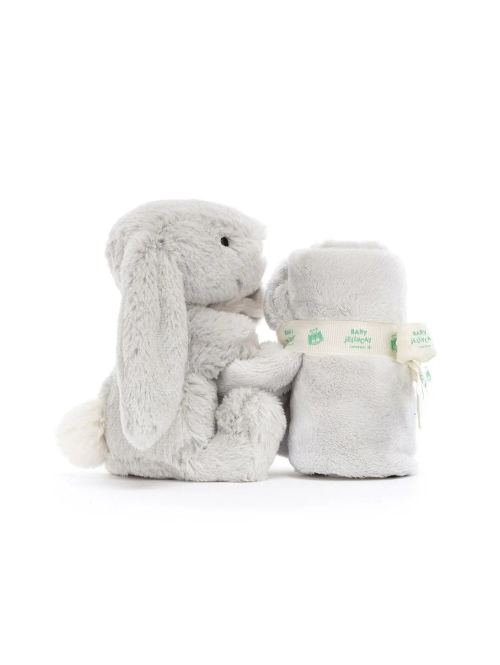 Jellycat ジェリーキャット Bashful Silver Bunny Soother うさぎ　布付き　ブランケット付き　シルバーウサギ　ウサギ　スーザー　STH4BS