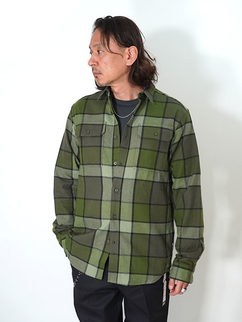 NORTH FACE  USA ネルチェックシャツ - Olive Green