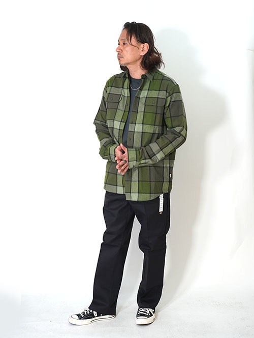 NORTH FACE  USA ネルチェックシャツ - Olive Green