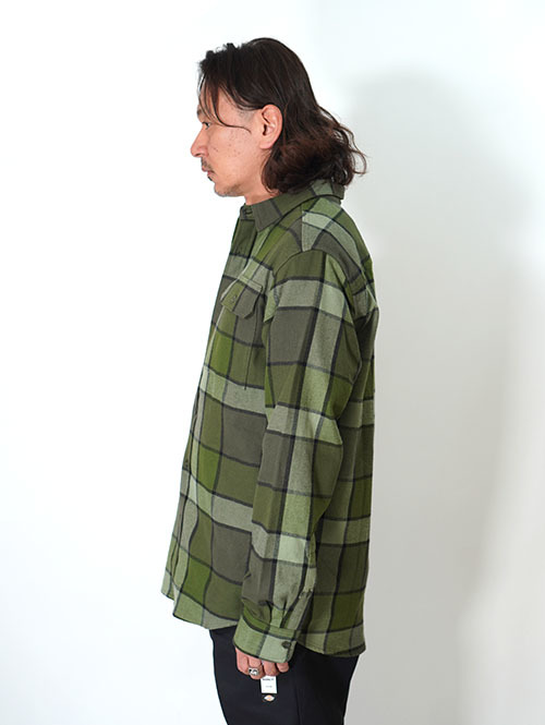 NORTH FACE  USA ネルチェックシャツ - Olive Green