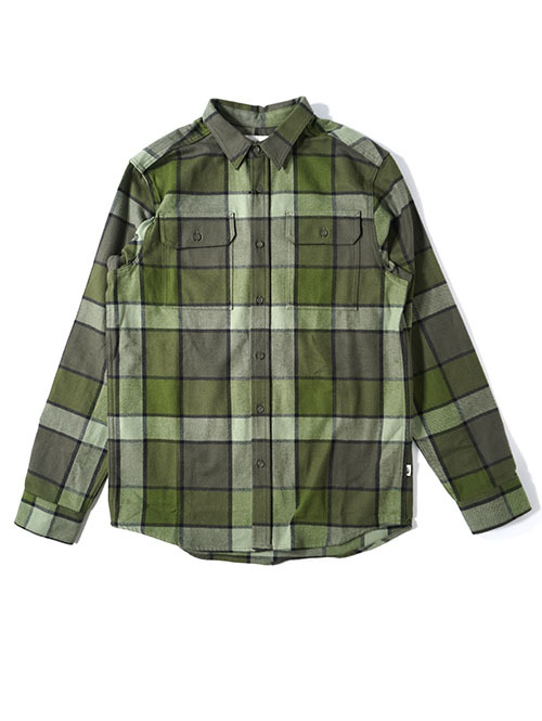 NORTH FACE  USA ネルチェックシャツ - Olive Green