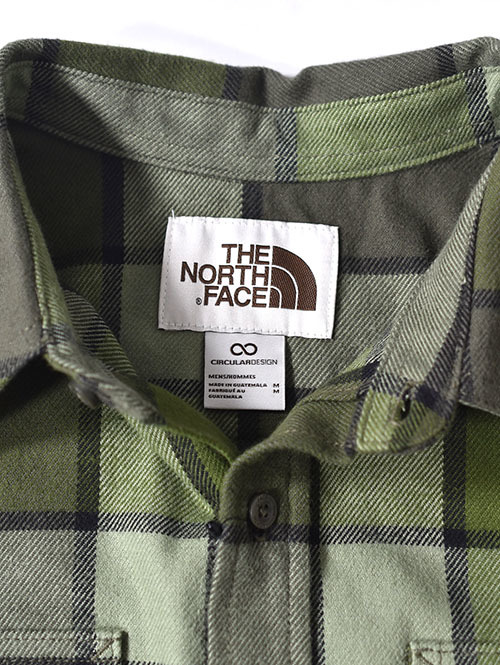 NORTH FACE  USA ネルチェックシャツ - Olive Green